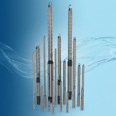 Submersible pumps for narrow boreholes